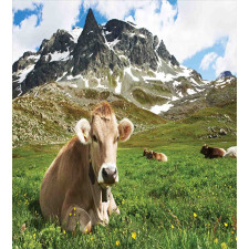 Alpine Mountain Milk Cow Duvet Cover Set