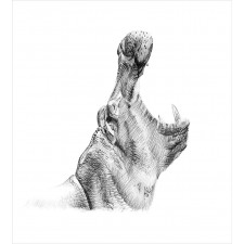Yawning Hippo Sketch Duvet Cover Set