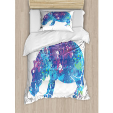 Colorful Silhouette Form Duvet Cover Set