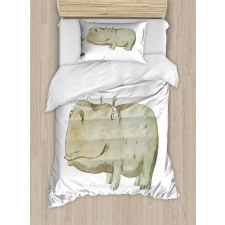 Watercolor Style Baby Duvet Cover Set