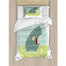 Roaring Hippo Clouds Duvet Cover Set