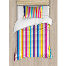 Vertical Stripes Print Duvet Cover Set