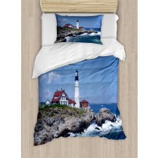 Lighthouse House on Rock Duvet Cover Set