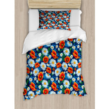 Vibrant Colored Poppies Duvet Cover Set