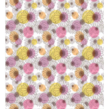 Floral Sketch and Dots Duvet Cover Set