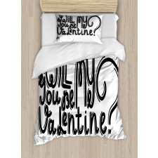 Romantic Love Message Duvet Cover Set