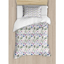 Watercolor Wildflowers Duvet Cover Set