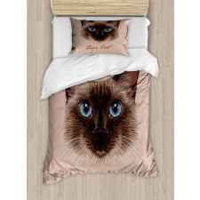 Domestic Animal Siamese Cat Duvet Cover Set