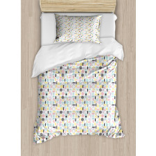 Ornamental Shapes Pattern Duvet Cover Set