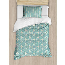 Swirling Leaf Stems Wreath Duvet Cover Set