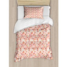 Pastel Retro Swirls Duvet Cover Set