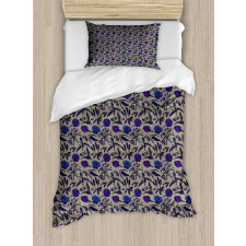 Hand-Drawn Wildflowers Duvet Cover Set