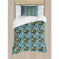 Abstract Overlapped Piece Duvet Cover Set