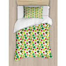 Clover Leaves Floral Duvet Cover Set