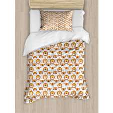 Tiger and Lion Heads Duvet Cover Set