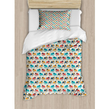 Retro Colorful Safari Duvet Cover Set