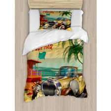 Old Beach Car Picture Duvet Cover Set