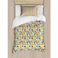 Colorful Cartoon Fish Duvet Cover Set