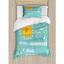 Weather Elements Slogan Duvet Cover Set