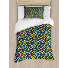 Doodle Style Vegan Food Duvet Cover Set