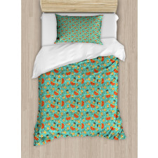 Fox and Hen Bicycle Duvet Cover Set
