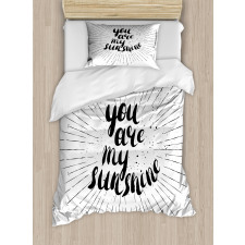 Monochrome Love Slogan Duvet Cover Set