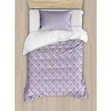 Pastel Tone Doodle Waves Duvet Cover Set