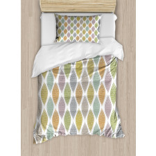 Scribbled Ogee Motifs Duvet Cover Set