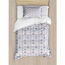 Colorful Moustache Sketch Duvet Cover Set