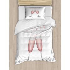 Glasses with Blush Drink Duvet Cover Set