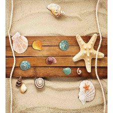 Rustic Board Seashells Duvet Cover Set