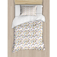 Colorful Porcini Cartoon Duvet Cover Set