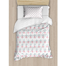 Cows in Dresses and Hearts Duvet Cover Set