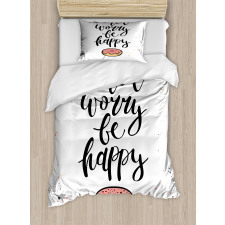 Donut Worry Words Stains Duvet Cover Set