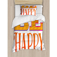 Sketchy Style Text Words Duvet Cover Set