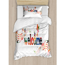 Music Notes and Butterflies Duvet Cover Set