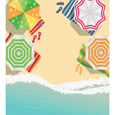 Sandy Beach Umbrellas Duvet Cover Set