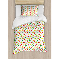 Chili Pepper Pattern Vegan Duvet Cover Set