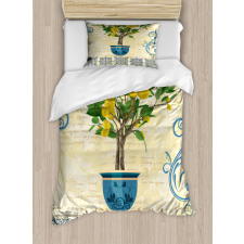 Retro Style Lemon Tree Duvet Cover Set