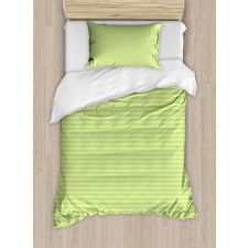 Zigzag Lines in Green Tones Duvet Cover Set