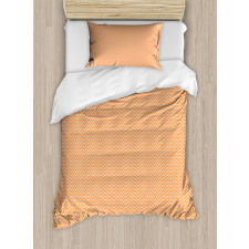 Orange Wavy Stripe Abstract Duvet Cover Set