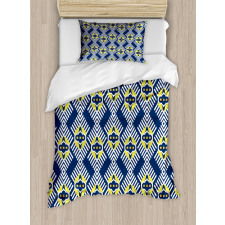 Abstract Florals and Zig Zag Duvet Cover Set