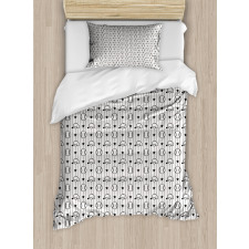 Stars Caps Vertical Lines Duvet Cover Set