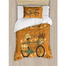 Bicycle with Flower Crates Duvet Cover Set