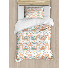 Trees and Cactuses Cartoon Duvet Cover Set