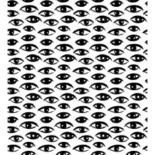 Sketch Style Eyes Duvet Cover Set