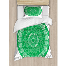 Oriental Flower Motif Duvet Cover Set