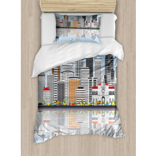 City Skyline Reflections Duvet Cover Set