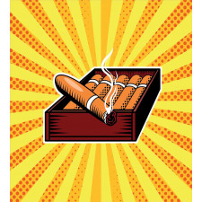 Cigar Box in Pop Art Style Duvet Cover Set