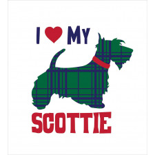 I Heart My Scottie Text Duvet Cover Set